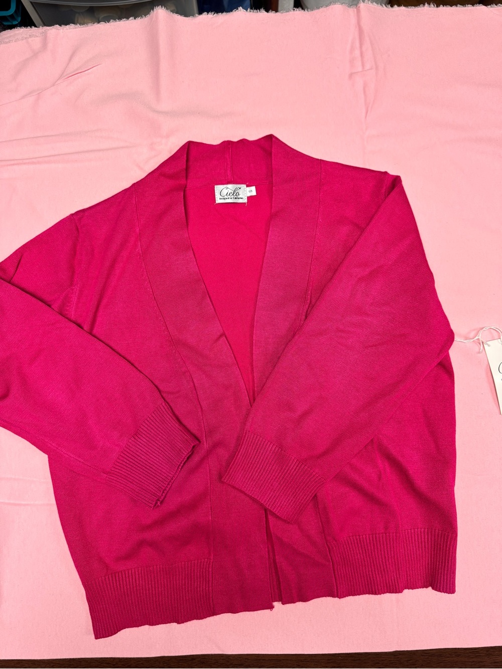 Cielo Fuchsia Open-Front Knit Cardigan